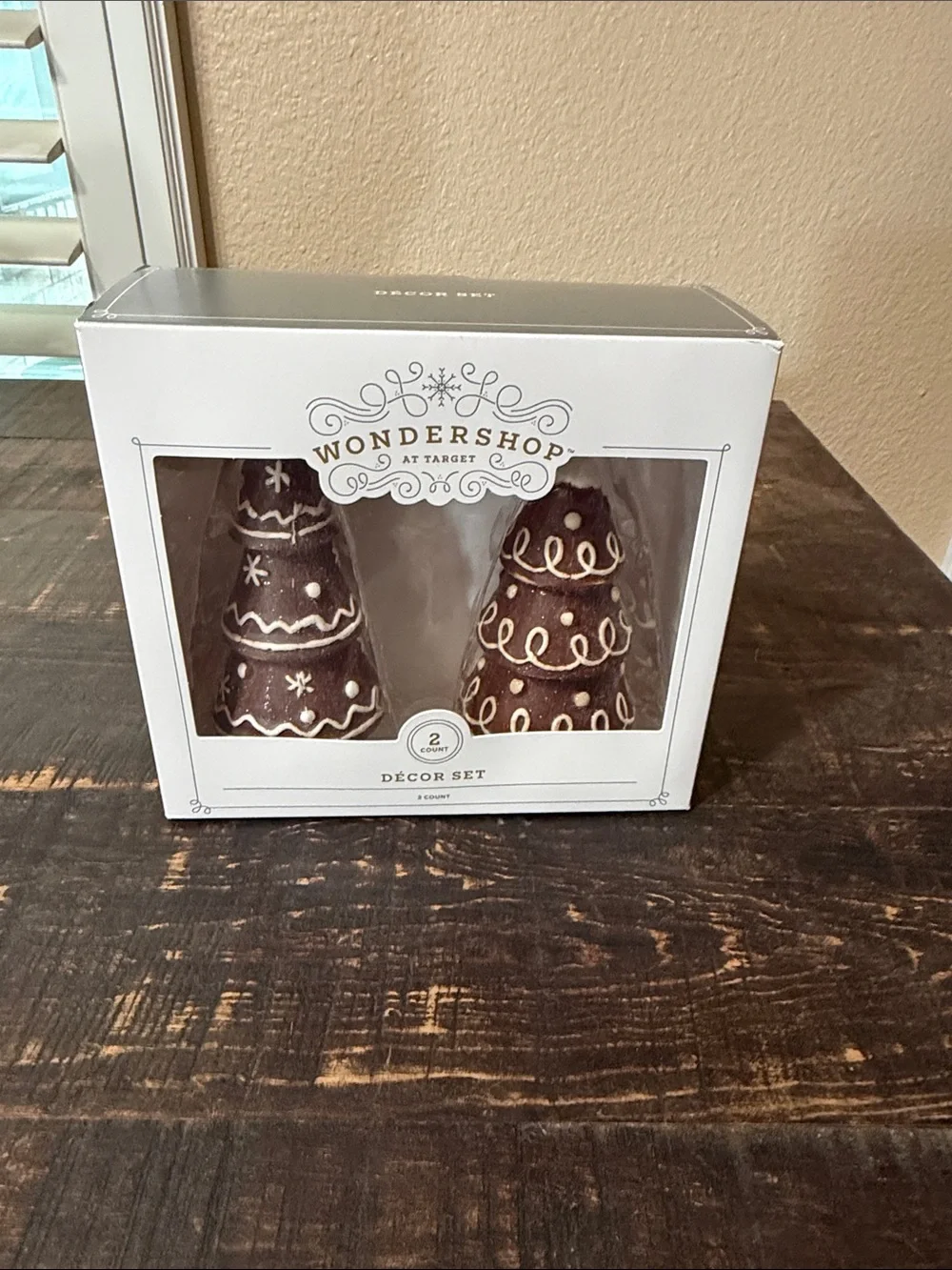 Wondershop Brown and Cream Gingerbread Tree Décor Set - 2 Pack